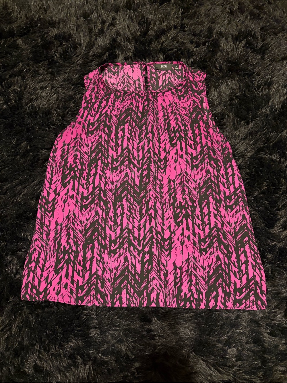 Apt. 9 Pink and Black Printed Women's Dress Tank Top